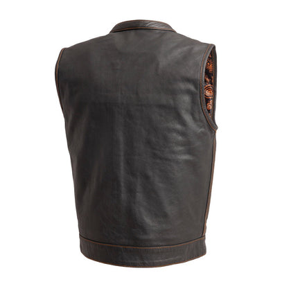 Men's Paisley Leather Cut in Orange back view