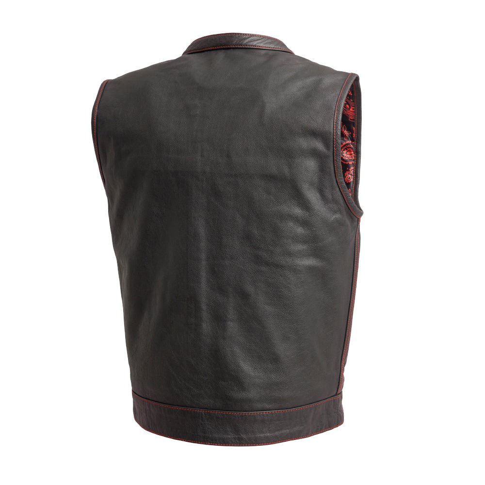Men's Paisley Leather Cut in Red back view