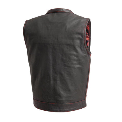 Men's Paisley Leather Cut in Red back view