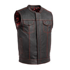 Men's Paisley Leather Cut in Red front view