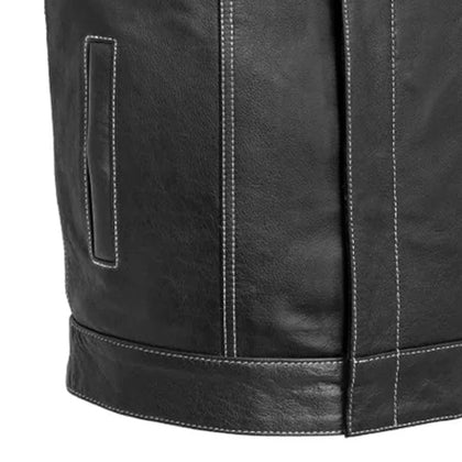 Men's Paisley Leather Cut White waist pocket detail