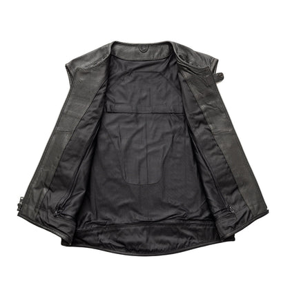 Men's Raceway Vest: Feel the breeze as you hit the road with the Raceway Men's Motorcycle SWAT Style Perforated Vest