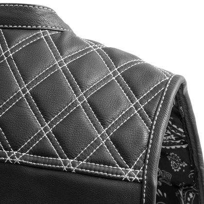 Men's Reaper Vest white diamond shoulder stitching detail