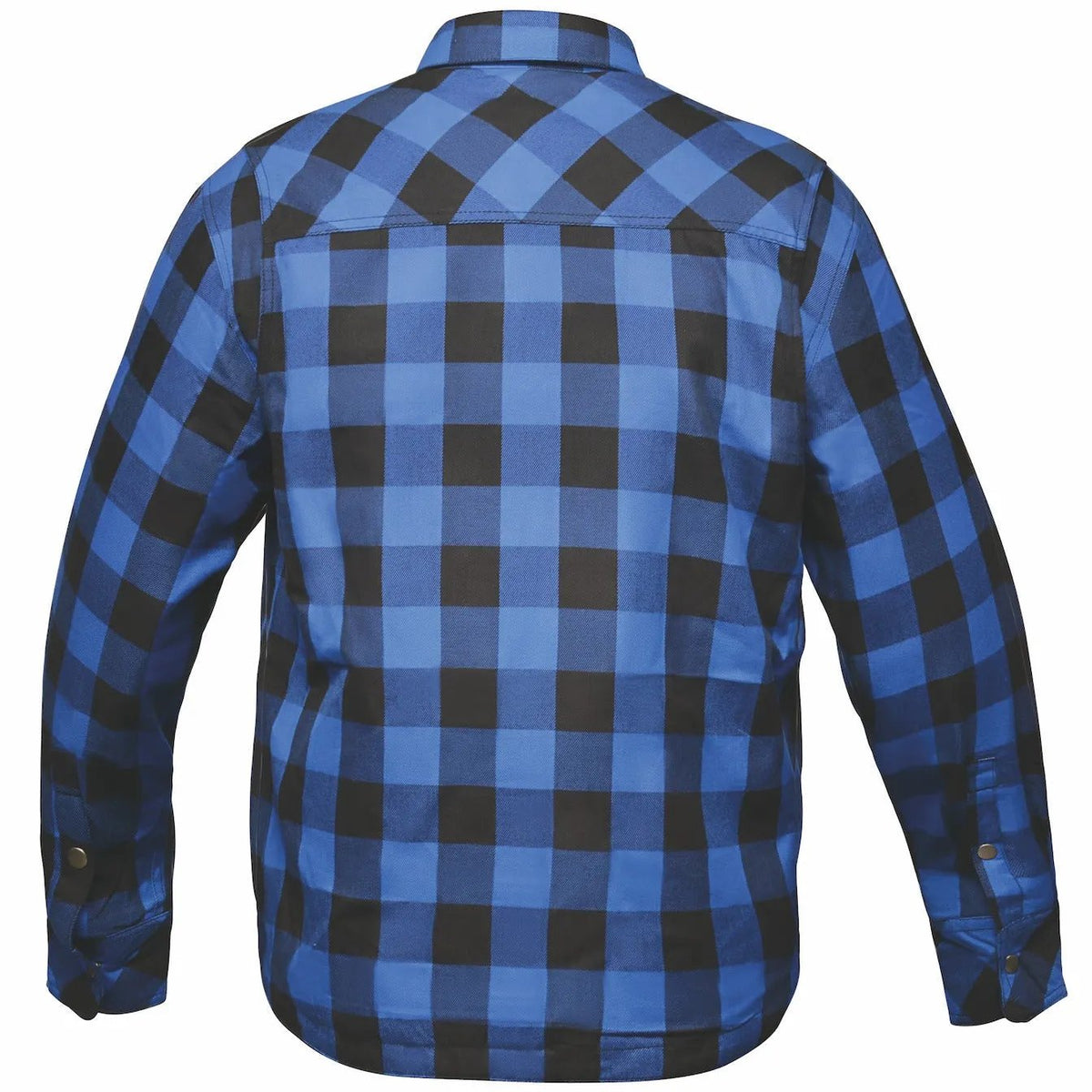 Black and Blue men's armored riding flannel alternate view
