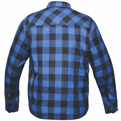 Black and Blue men's armored riding flannel alternate view