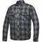 Men's armored riding flannel in Black and Gray plaid