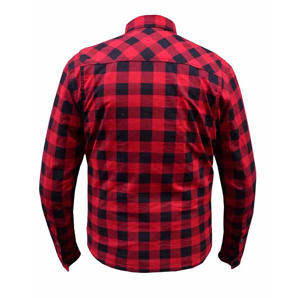 Black and Red men's armored riding flannel alternate view