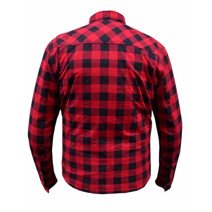 Black and Red men's armored riding flannel alternate view