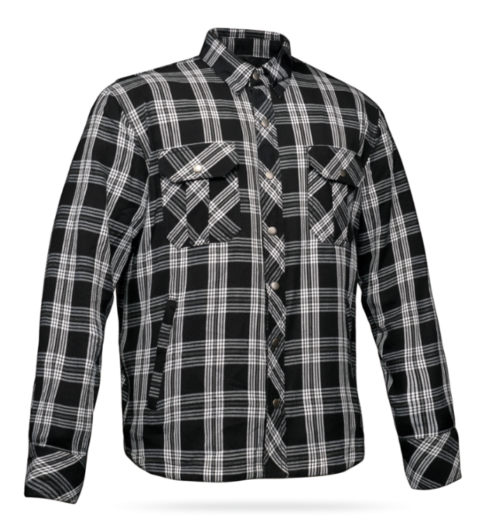 Black and White men's armored riding flannel alternate view