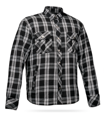 Black and White men's armored riding flannel alternate view