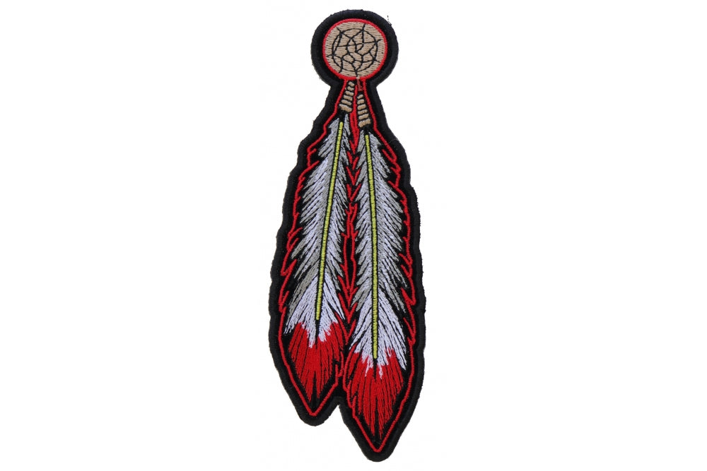 Red and White Feathers Patch