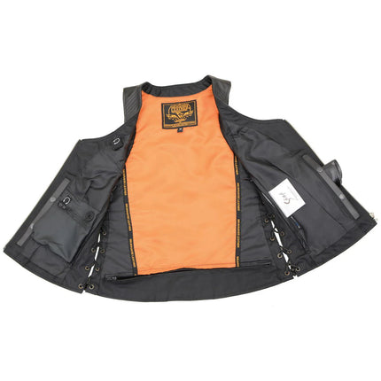 Ladies Open Neck Zip Up Vest with Side Laces