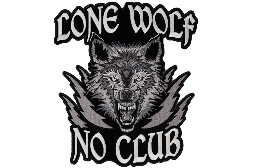 Lone Wolf No Club Large Back Patch