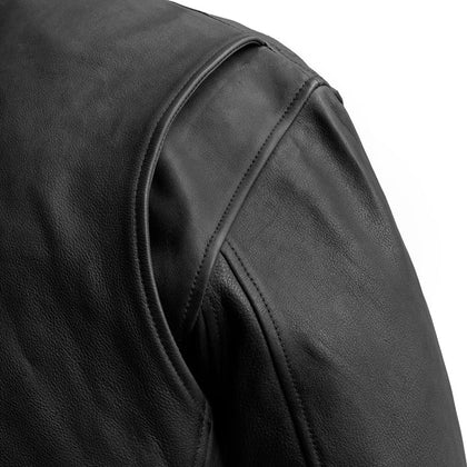 Motorcycle Bomber Leather Jacket: This jacket seamlessly marries timeless design with Armor pockets to provide the rider unpa