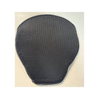 Black Motorcycle Seat Air Gel Cushion with breathable mesh cover, top view