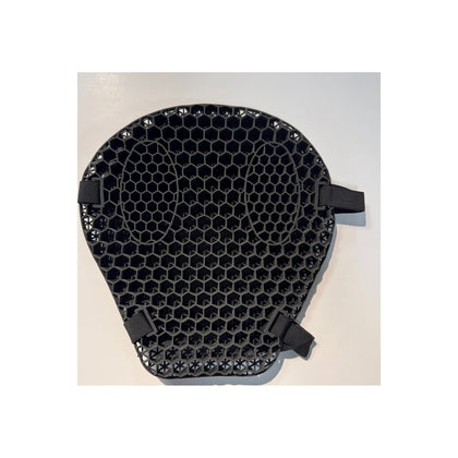 Black TPE honeycomb motorcycle seat cushion core, top view