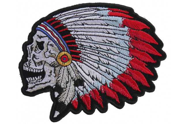 Indian Headdress Skull Patch