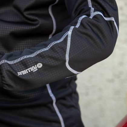 NORU Full Heat Mid Layer Jacket stretch sleeve construction detail