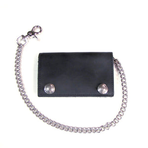 USA-Made X-Large Tri-Fold Wallet With Head Snaps Black