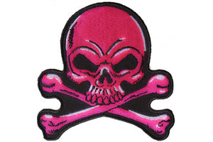 Pink Skull and Crossbones embroidered patch P6358