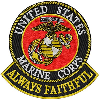 USMC Logo Always: EagleEmblems PM5398 Patch-USMC Logo,Always Faithful (3'')