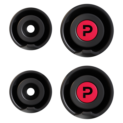 Pinlock Earplug Set with Case, black and red, Medium and Large size comparison