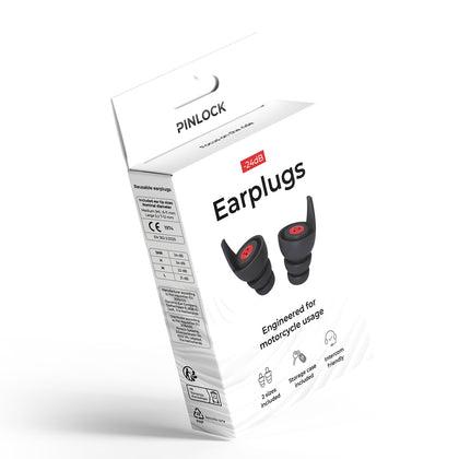 Pinlock Earplug Set with Case, black and red, retail packaging