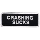 Crashing Sucks Patch White Border 4 Inch: Description
