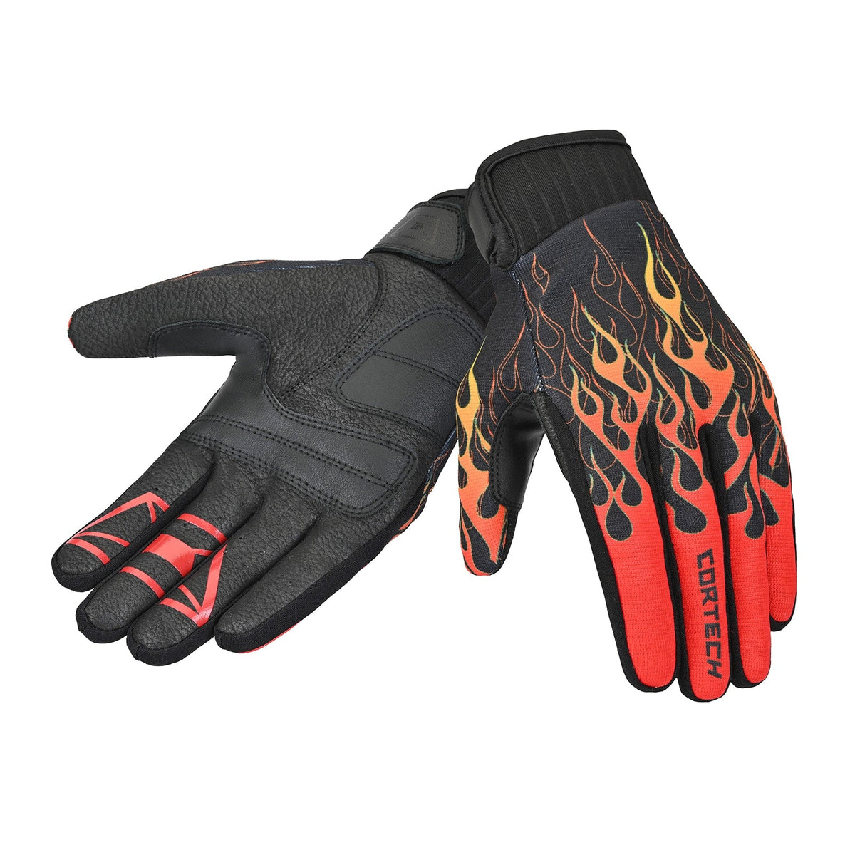 Cortech Standard Issue Flame Gloves in Flames color, alternate product angle