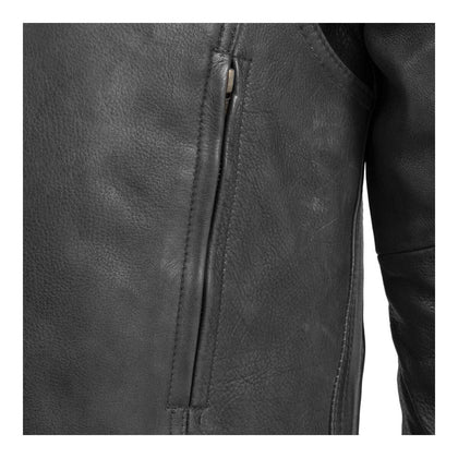 Raider black jacket zippered rear ventilation detail