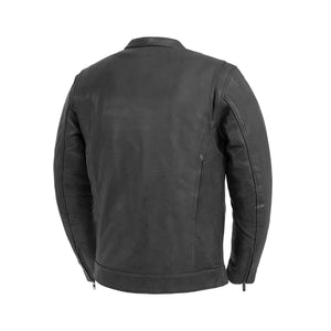 Eagle Leather Raider black leather motorcycle jacket back view