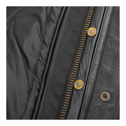 Raider black jacket liner zipper and snap hardware detail