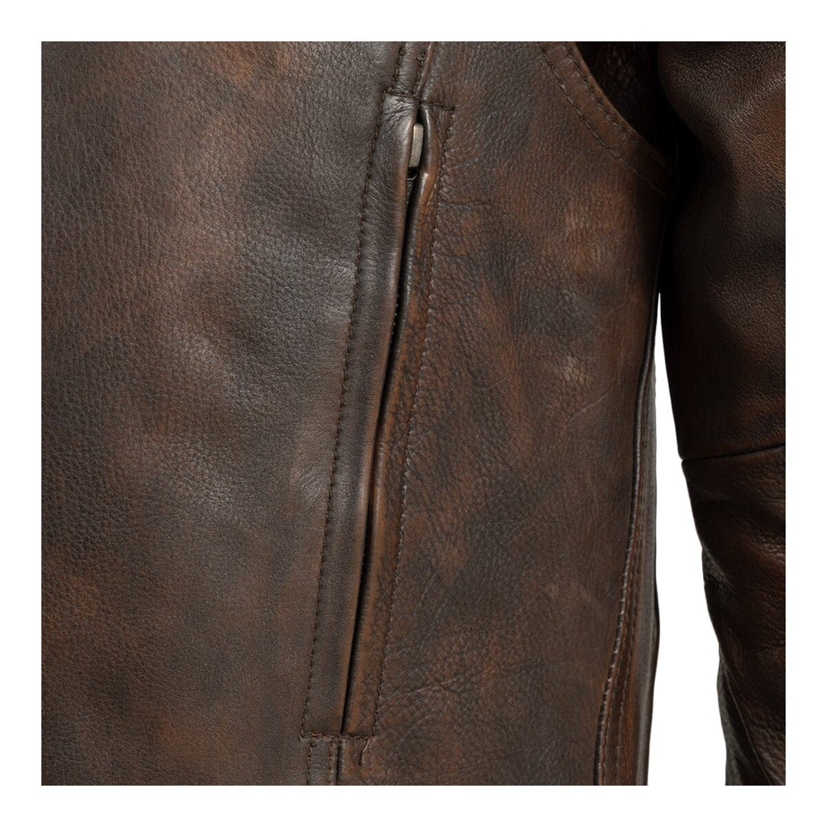 Raider copper jacket zippered rear ventilation detail