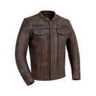 Eagle Leather Raider copper leather motorcycle jacket front view