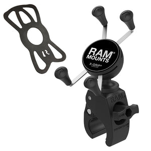 Small RAM X-Grip Holder with Tough-Claw in Black - complete mount and included tether