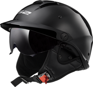 LS2 Rebellion Matte Black Half Helmet side view