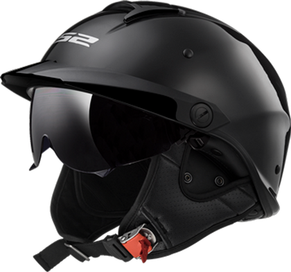 LS2 Rebellion Matte Black Half Helmet side view
