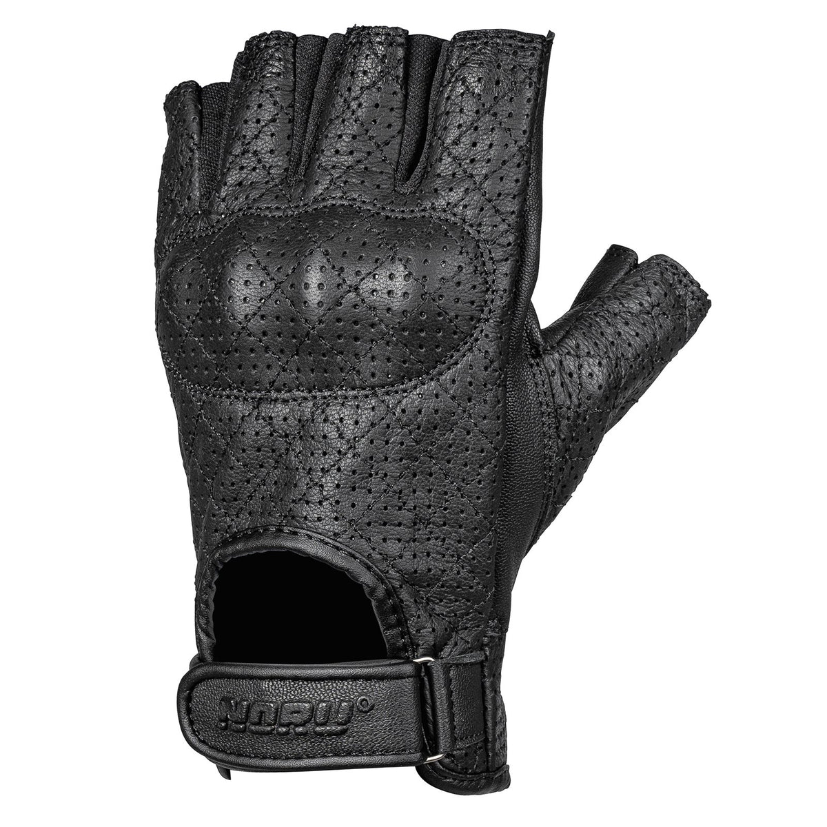 NORU Kote fingerless motorcycle gloves in Black, primary product view
