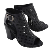 Mesh Open Toe Platform Heeled Sandles: Milwaukee Leather MBL9453 Women's Black Mesh Open-Toe Platform Fashion Casual Heeled S