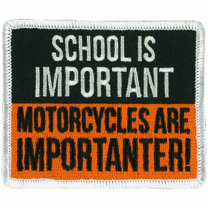 School Is Important Patch: Iron-On Sew-On Patch - 3" x 3"