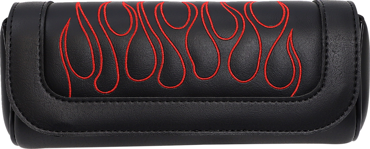 Saddlemen Highwayman Tattoo Tool Pouch with red embroidered flames