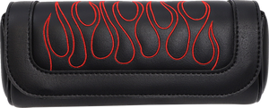 Saddlemen Highwayman Tattoo Tool Pouch with red embroidered flames