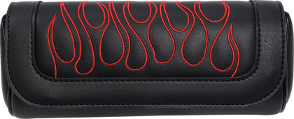 Saddlemen Highwayman Tattoo Tool Pouch with red embroidered flames