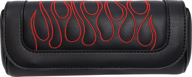 Saddlemen Highwayman Tattoo Tool Pouch with red embroidered flames