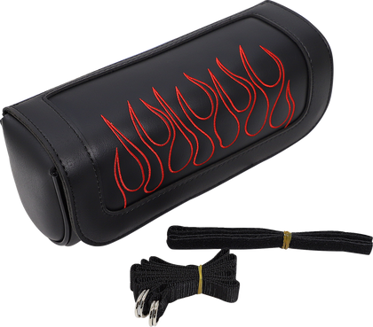 Saddlemen Highwayman Tattoo red flame front-fork tool bag