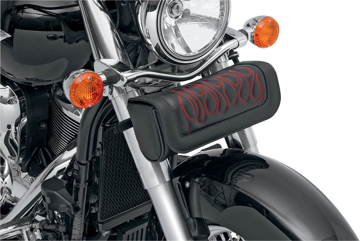 Saddlemen Highwayman Tattoo tool pouch red flame design detail