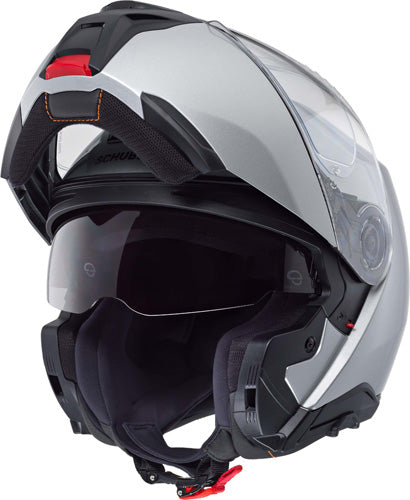 Schuberth CONCEPT Silver modular helmet with chin bar open