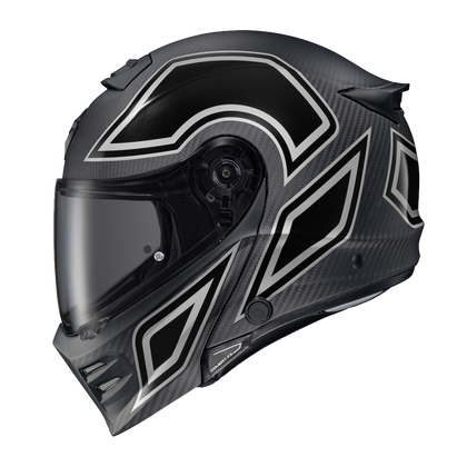Scorpion Covert FX Mod Carbon Coast-2-Coast Phantom helmet, left profile with dark smoke shield