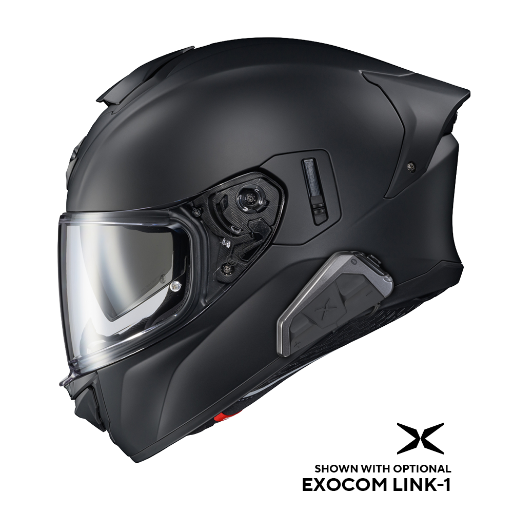 Scorpion EXO-T530 Solid Matte Black helmet, with optional EXOCOM communication system