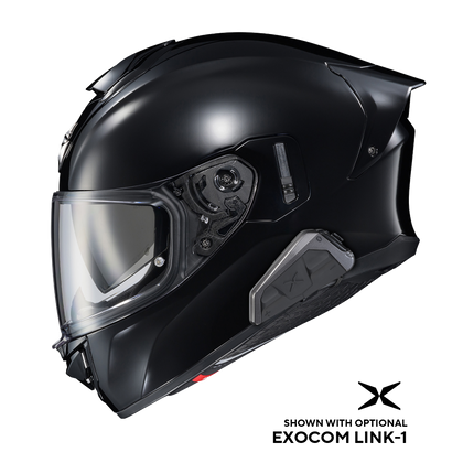 Scorpion EXO-T530 Solid Gloss Black helmet, with optional EXOCOM communication system